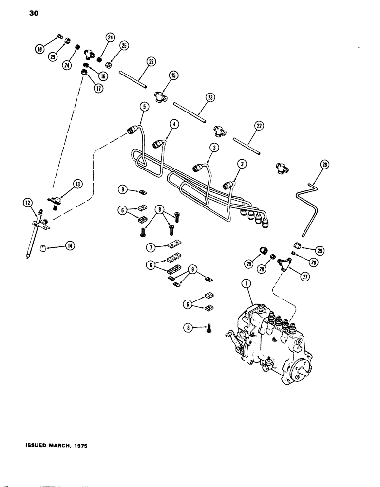 Схема запчастей Case W14 - (030) - FUEL INJECTION SYSTEM, (336 BD) DIESEL ENGINE (03) - FUEL SYSTEM