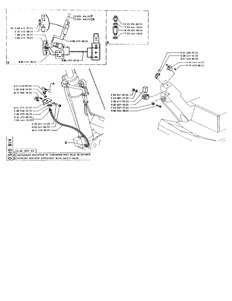 Схема запчастей Case 90BCL - (392) - OVERLOAD INDICATOR SUPPLEMENT WITH SAFETY VAVLE (05) - UPPERSTRUCTURE CHASSIS