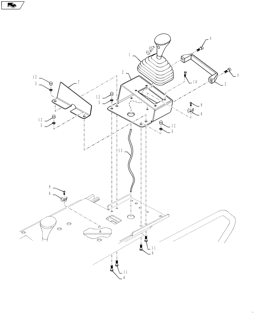 Схема запчастей Case DV26 - (55.035.AG[03]) - CONTROL LEVER, LEFT SIDE (55) - ELECTRICAL SYSTEMS