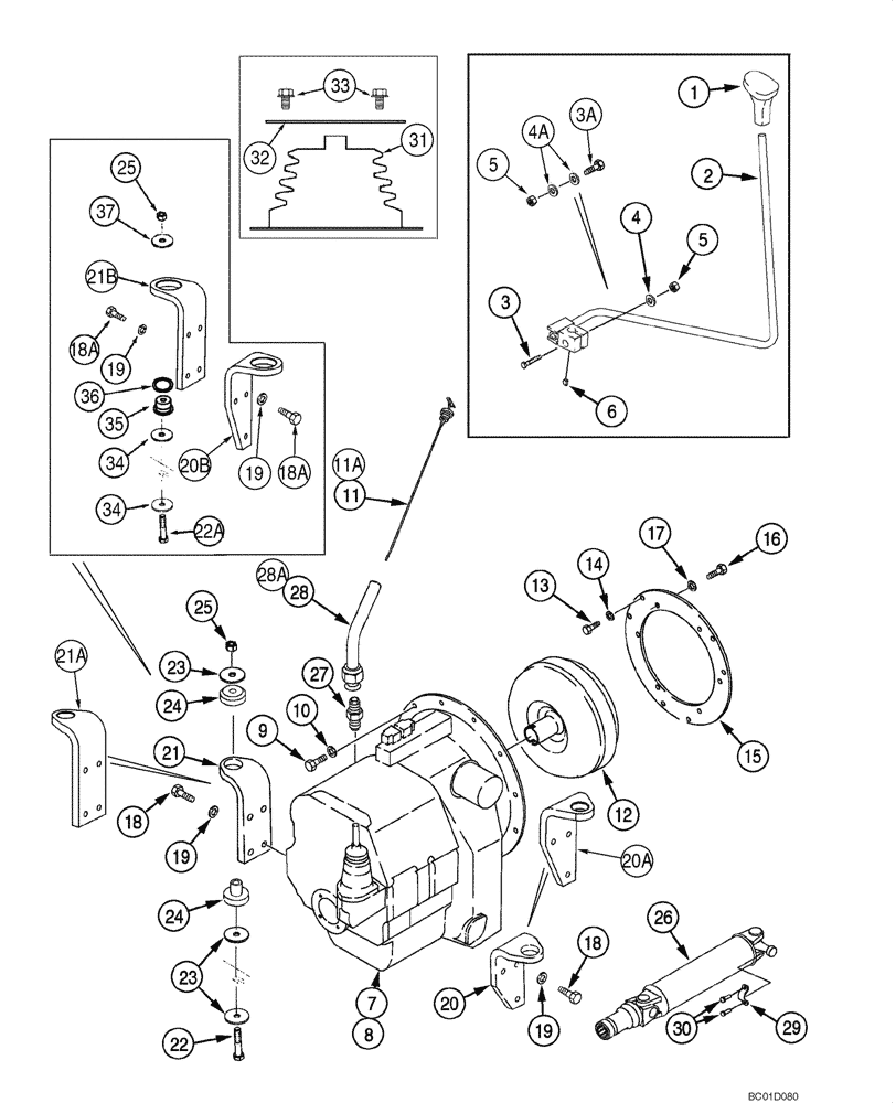 Схема запчастей Case 585G - (06-27) - TRANSMISSION - MOUNTING (06) - POWER TRAIN
