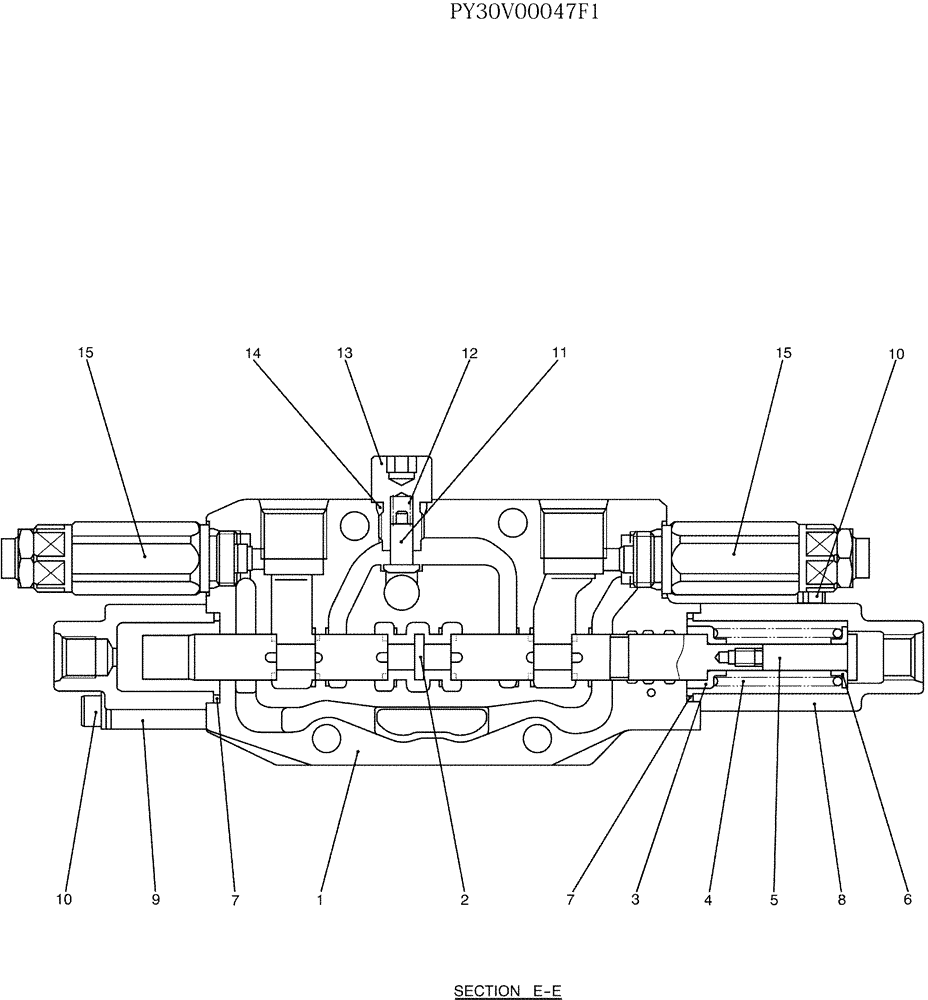 Схема запчастей Case CX50B - (07-006) - VALVE ASSY, CONTROL, P/N PY30V00047F1 (35) - HYDRAULIC SYSTEMS