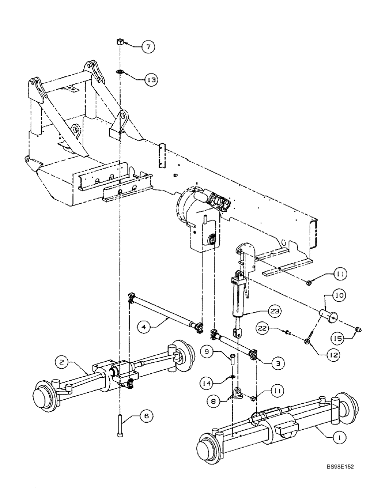 Схема запчастей Case 686G - (6-04) - AXLE AND CYLINDER MOUNTING (06) - POWER TRAIN
