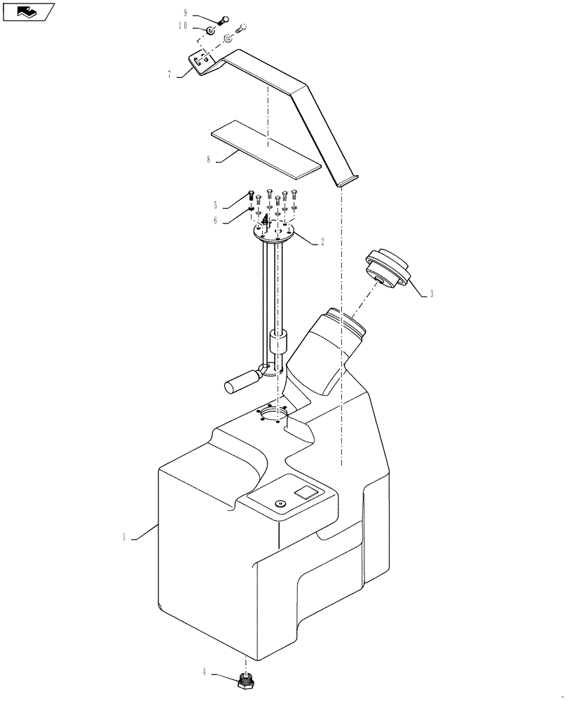 Схема запчастей Case DV23CC - (10.216.AI[01]) - FUEL TANK (10) - ENGINE