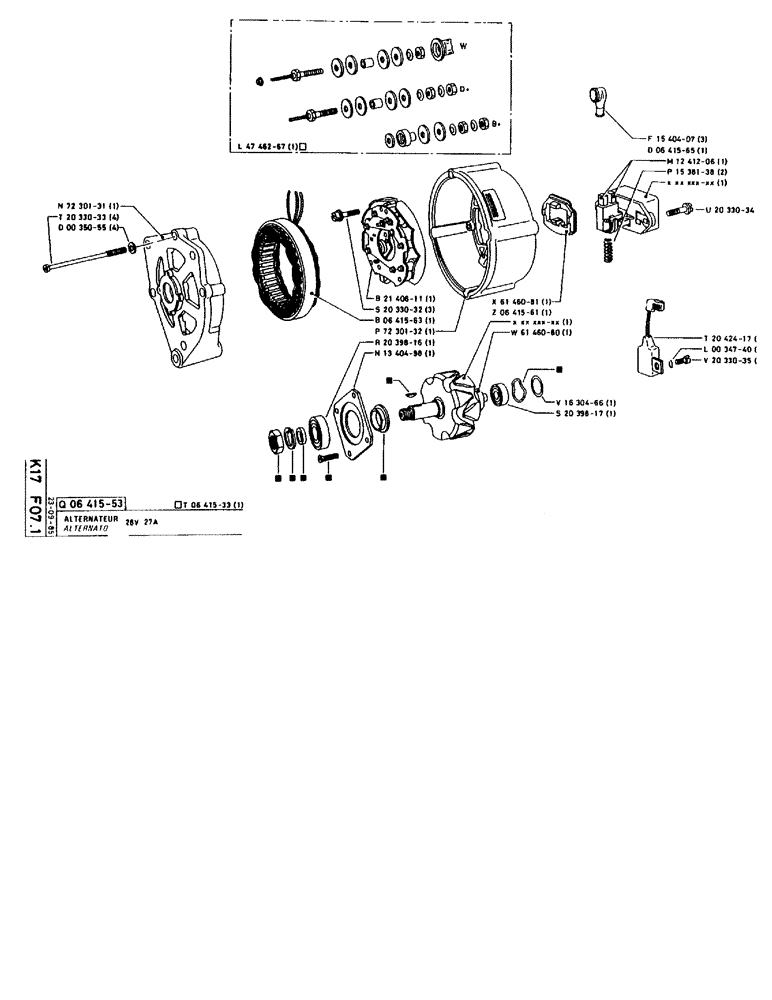 Схема запчастей Case 90BCL - (369) - ALTERNATOR 28V 27A (06) - ELECTRICAL SYSTEMS