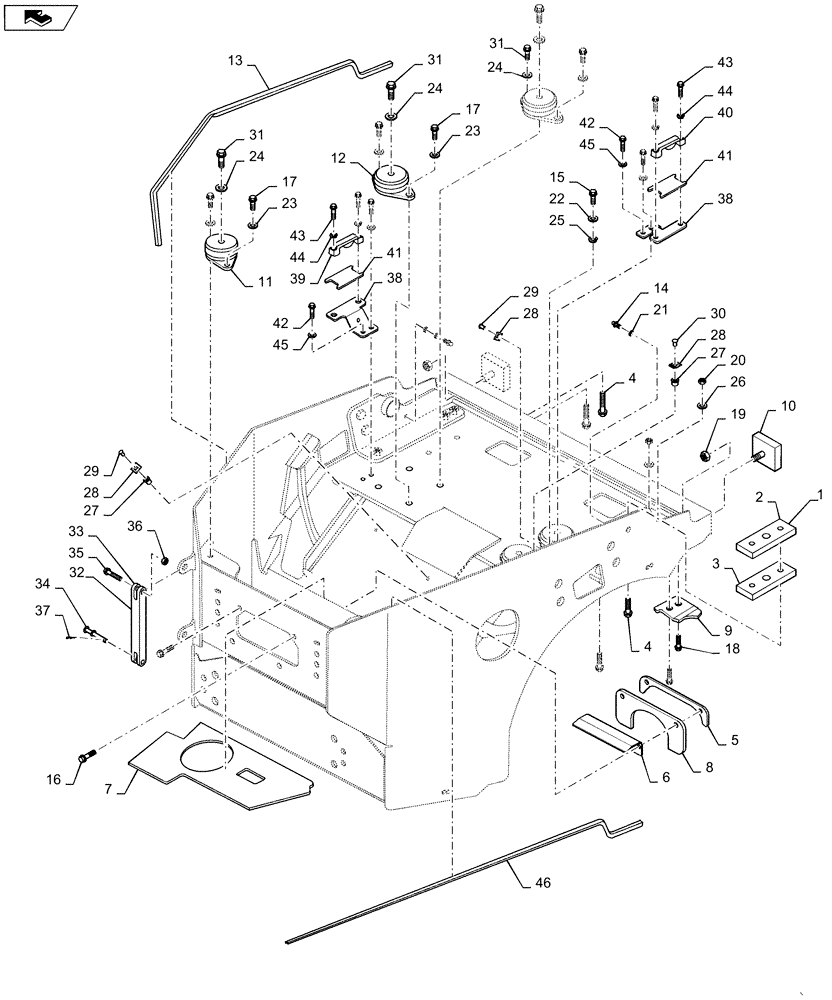 Схема запчастей Case DV26 - (39.100.AY[02]) - FRAME, FRONT - BSN NFNTV0040 (39) - FRAMES AND BALLASTING