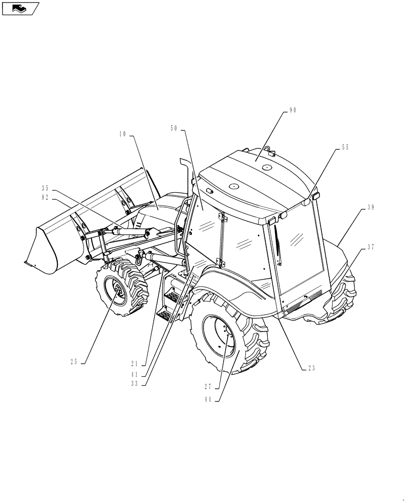 Схема запчастей Case 570NXT - (00.000.00) - MAIN PICTORIAL INDEX - COMPLETE UNIT (00) - GENERAL & PICTORIAL INDEX