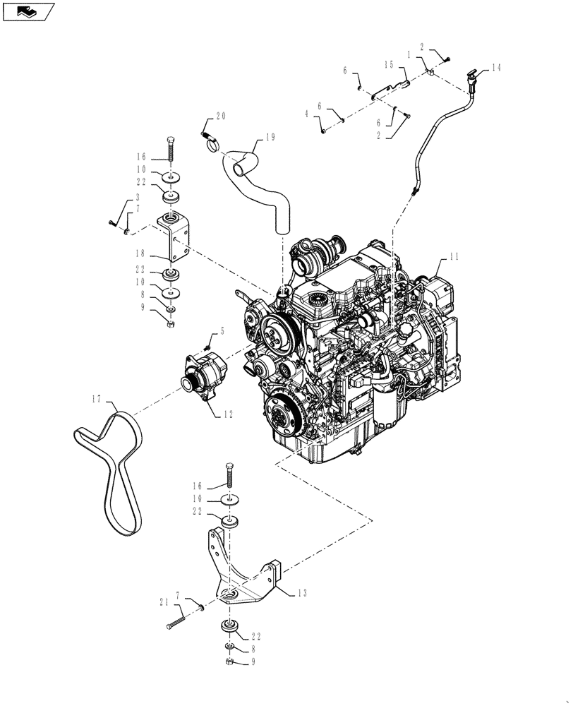 Схема запчастей Case 750L - (02-42) - NEF ENGINE INSTALLATION (02) - ENGINE
