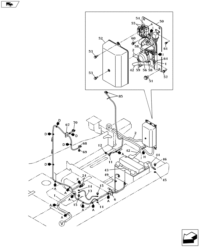 Схема запчастей Case CX160C - (55.510.AB[02]) - ELECTRIC PARTS AND WIRE HARNESS (55) - ELECTRICAL SYSTEMS