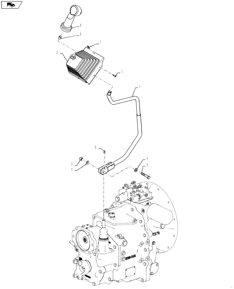 Схема запчастей Case 570NXT - (21.126.AB) - TRANSMISSION SHIFT LEVER (21) - TRANSMISSION