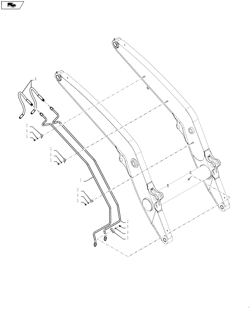 Схема запчастей Case 570NXT - (35.220.AD) - FRONT LOADER AUXILIARY LINES (35) - HYDRAULIC SYSTEMS