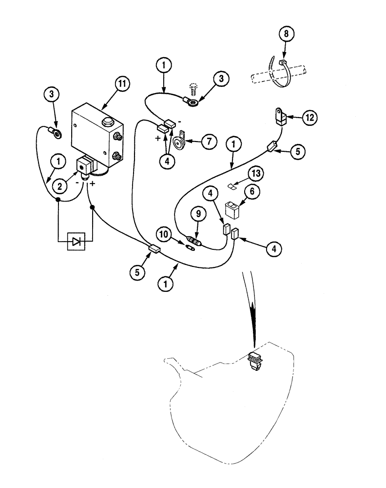 Схема запчастей Case CX80 - (04-20) - QUICK COUPLER - MULTI-FIT - ELECTRICAL CIRCUIT (04) - ELECTRICAL SYSTEMS