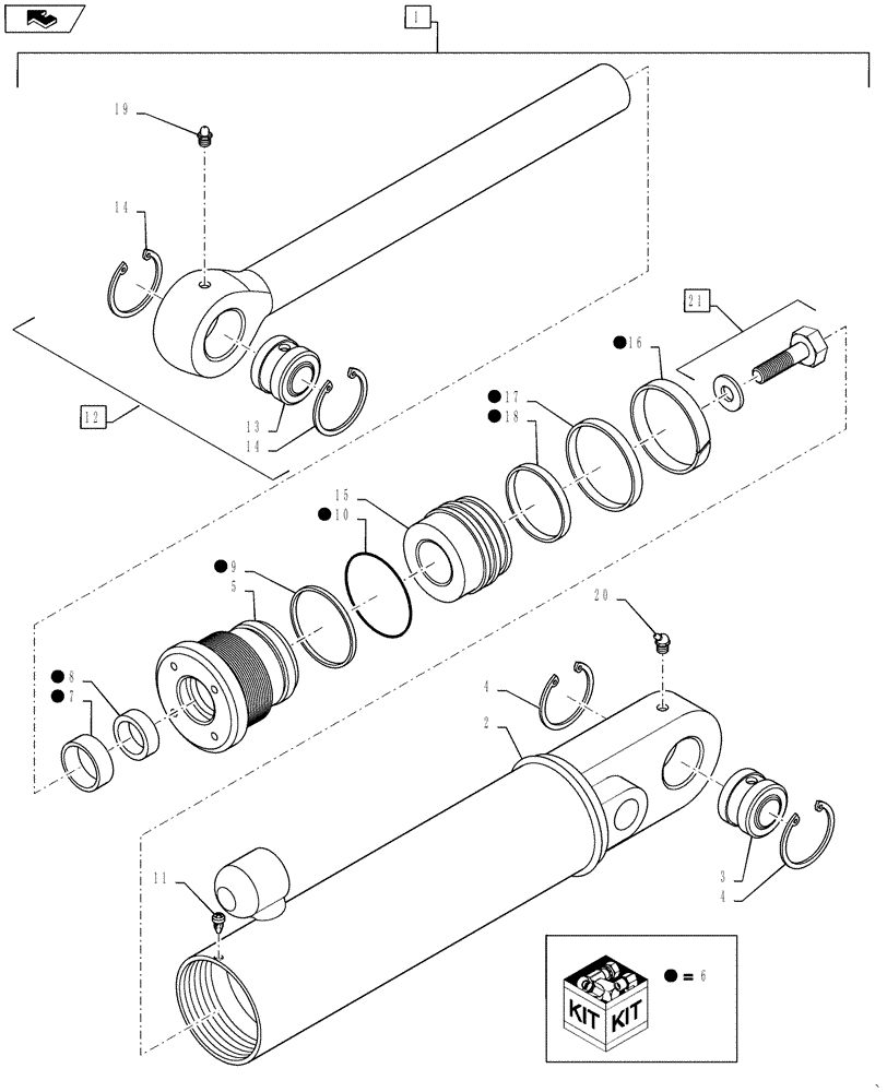 Схема запчастей Case 570NXT - (35.116.AH[02]) - HYDRAULIC CYLINDER PITCH 3 POINT HITCH 5 SPOOL (35) - HYDRAULIC SYSTEMS