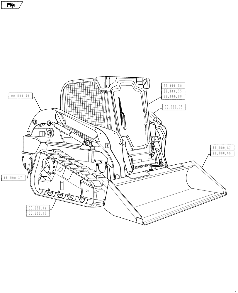 Схема запчастей Case TV380 - (00.000.00) - PICTORIAL INDEX - COMPACT TRACK LOADER (00) - GENERAL & PICTORIAL INDEX