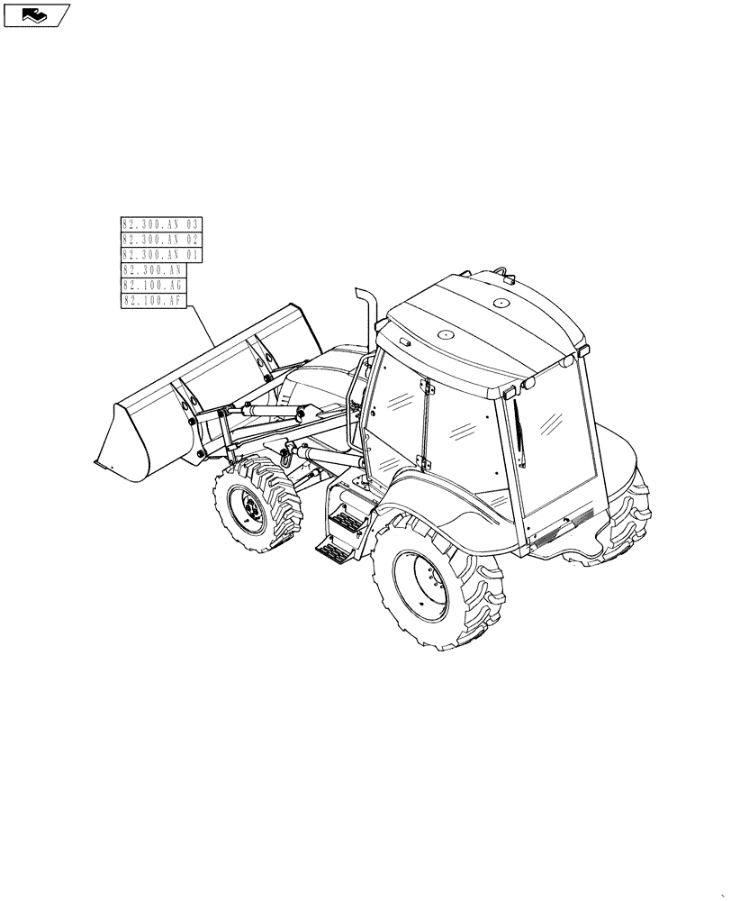 Схема запчастей Case 570NXT - (00.000.82) - PICTORIAL INDEX - FRONT LOADER (00) - GENERAL & PICTORIAL INDEX