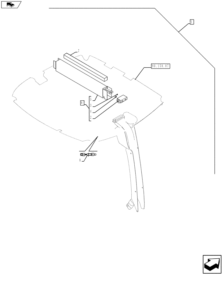 Схема запчастей Case 580SN - (88.050.01[04]) - DIA KIT, A/C HPCR (88) - ACCESSORIES
