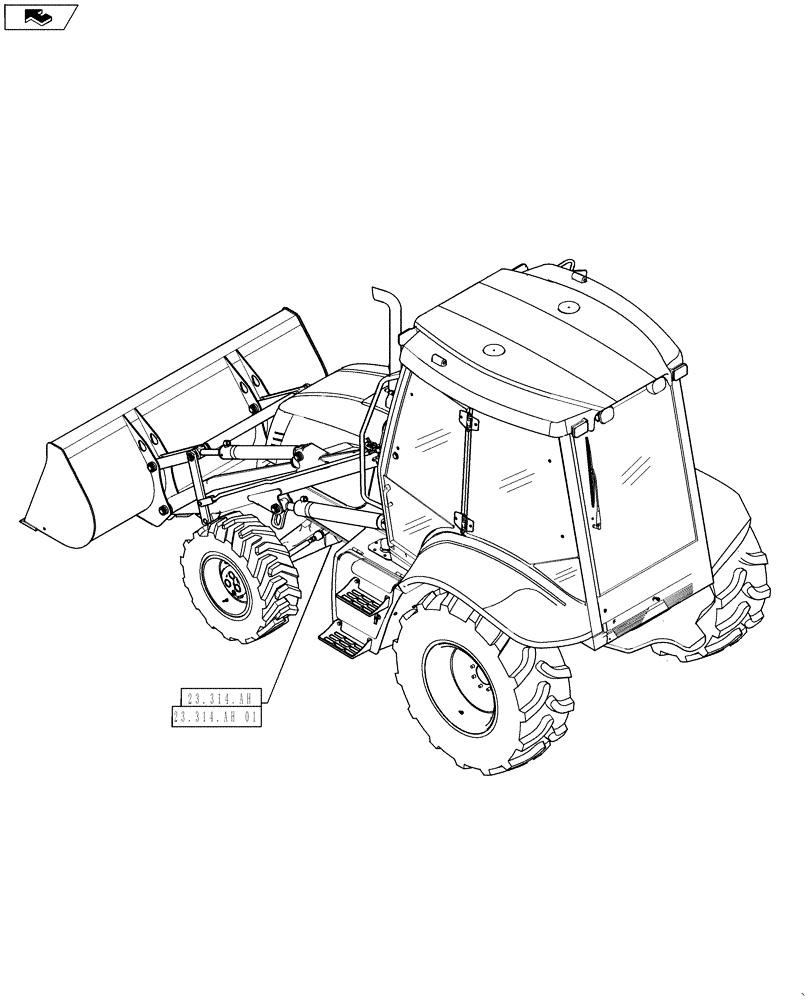 Схема запчастей Case 570NXT - (23.000.00) - PICTORIAL INDEX - DRIVESHAFT (23) - FOUR WHEEL DRIVE SYSTEM