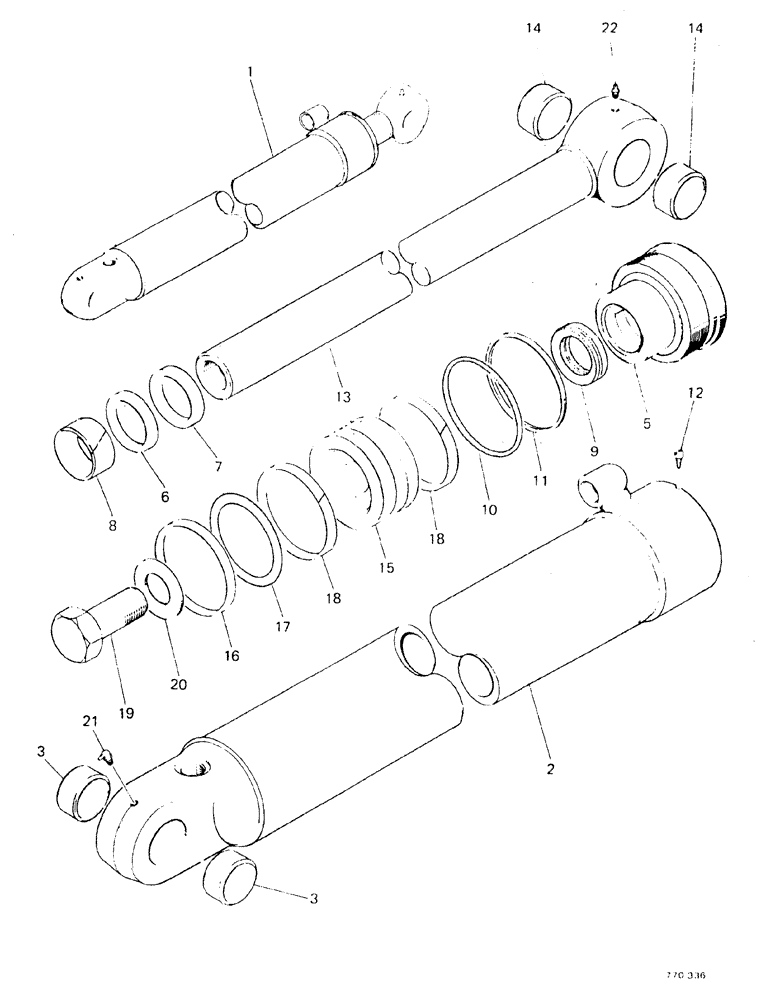 Схема запчастей Case 580F - (203A) - BACKHOE DIPPER CYLINDER, STARTING WITH NO 3.775.121, AXIAL BACKHOE (35) - HYDRAULIC SYSTEMS