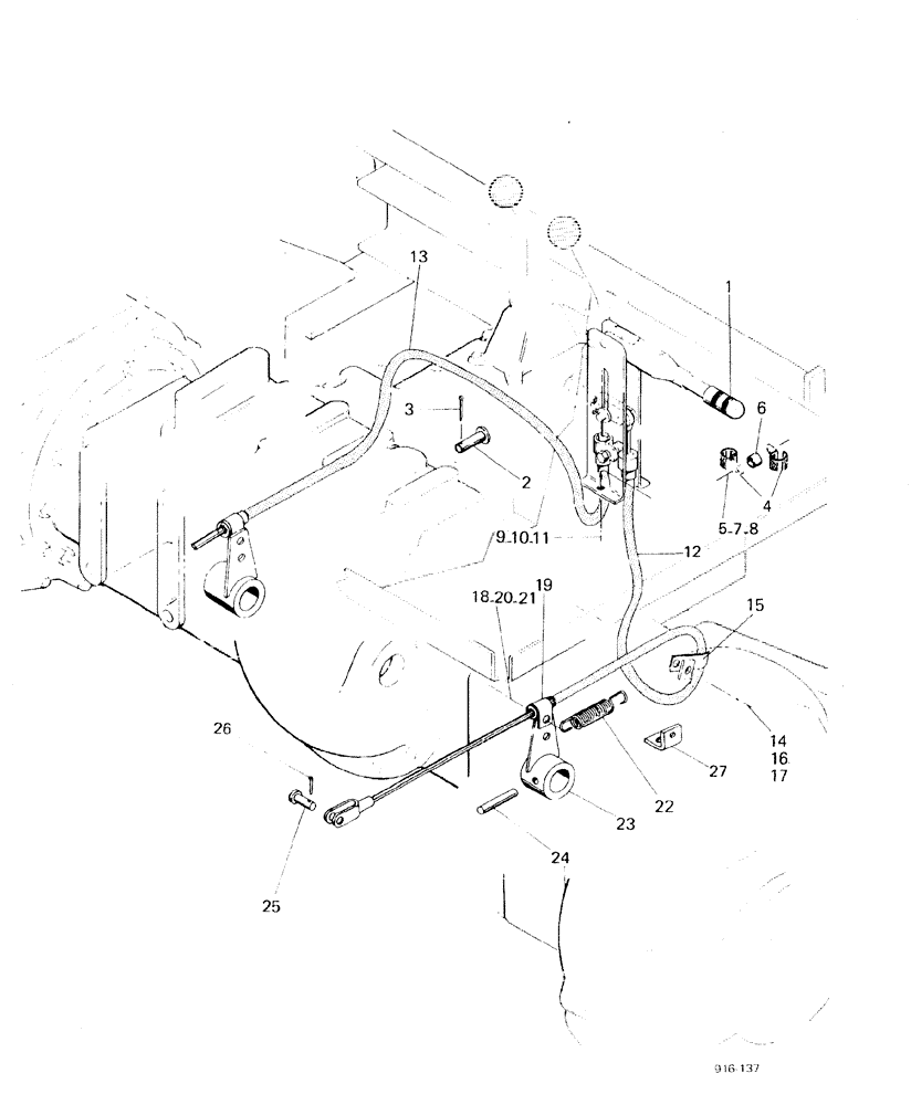 Схема запчастей Case 580F - (125A) - PARKING BRAKE, STARTING WITH NO 3.702.078, DC AND 3.733.488, TC (33) - BRAKES & CONTROLS