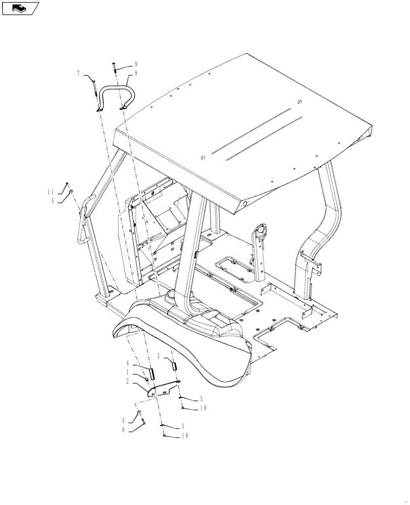 Схема запчастей Case 570NXT - (90.116.AP) - HANDLE GRIP CANOPY OPTION (90) - PLATFORM, CAB, BODYWORK AND DECALS