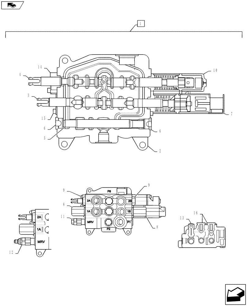 Схема запчастей Case 570NXT - (35.359.AK[01]) - 2 SPOOL VALVE LOADER CONTROL END YEAR 22-JAN-2014 (35) - HYDRAULIC SYSTEMS
