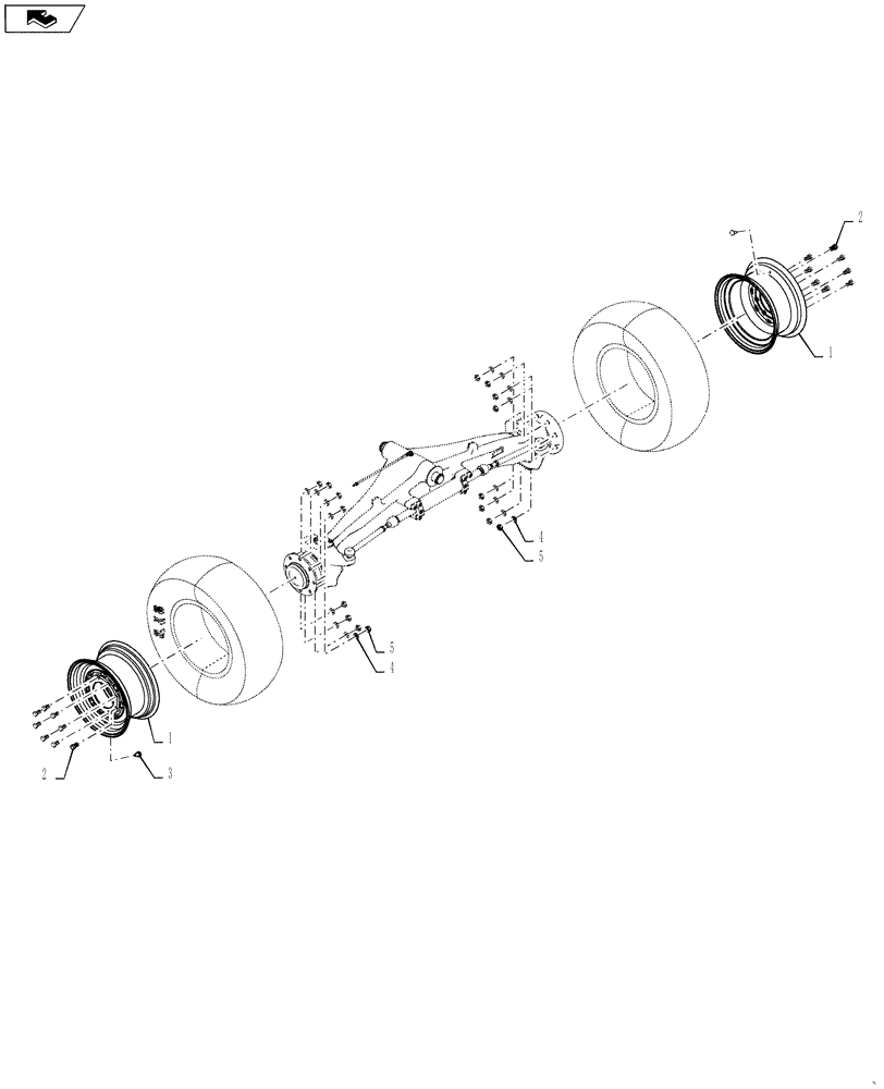 Схема запчастей Case 570NXT - (44.511.AE) - FRONT WHEELS (44) - WHEELS
