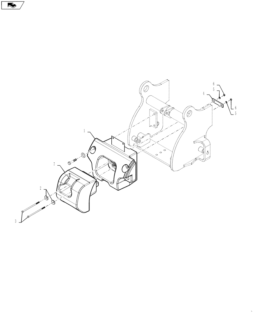 Схема запчастей Case 570NXT - (39.140.AM) - PLUG IN COUNTERWEIGHT 500 LBS (39) - FRAMES AND BALLASTING