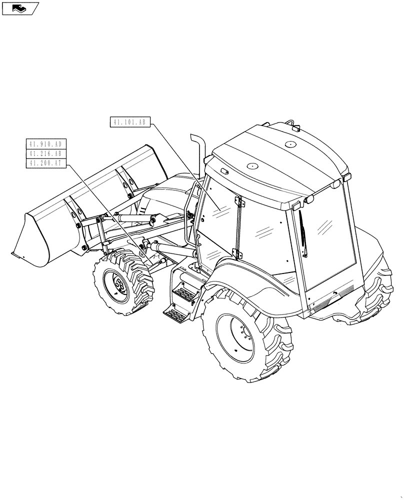 Схема запчастей Case 570NXT - (00.000.41) - PICTORIAL INDEX - STEERING (00) - GENERAL & PICTORIAL INDEX
