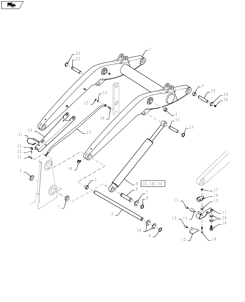 Схема запчастей Case 570NXT - (82.100.AF) - LOADER LIFT FRAME (82) - FRONT LOADER & BUCKET