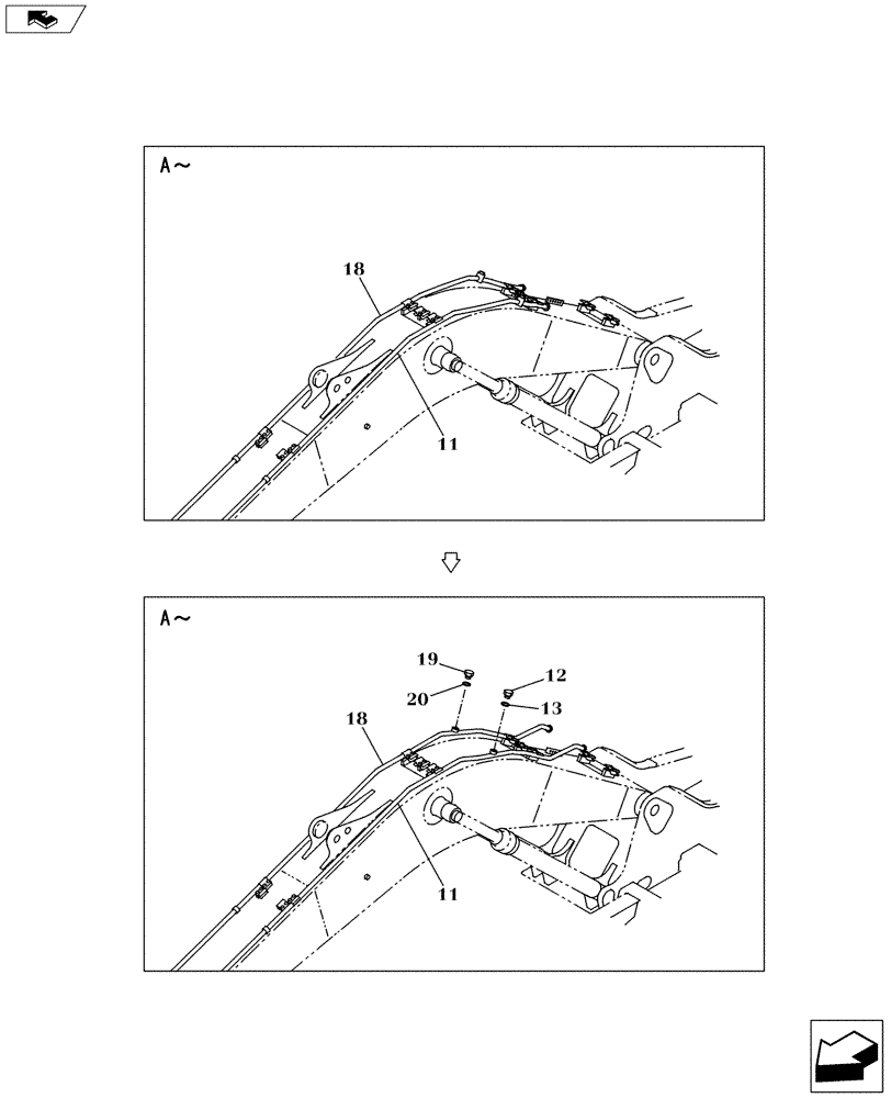 Схема запчастей Case CX160C - (35.736.AC[09]) - OPTION LINE - LONG (35) - HYDRAULIC SYSTEMS