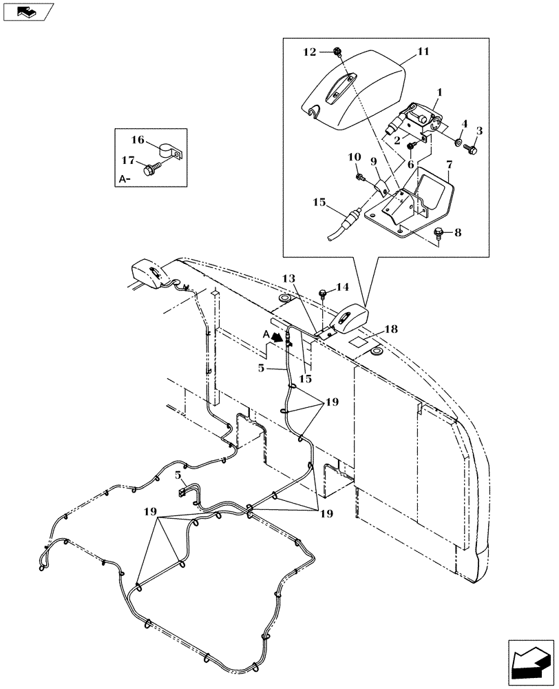 Схема запчастей Case CX160C - (55.530.AA[02]) - REAR CAMERA (55) - ELECTRICAL SYSTEMS