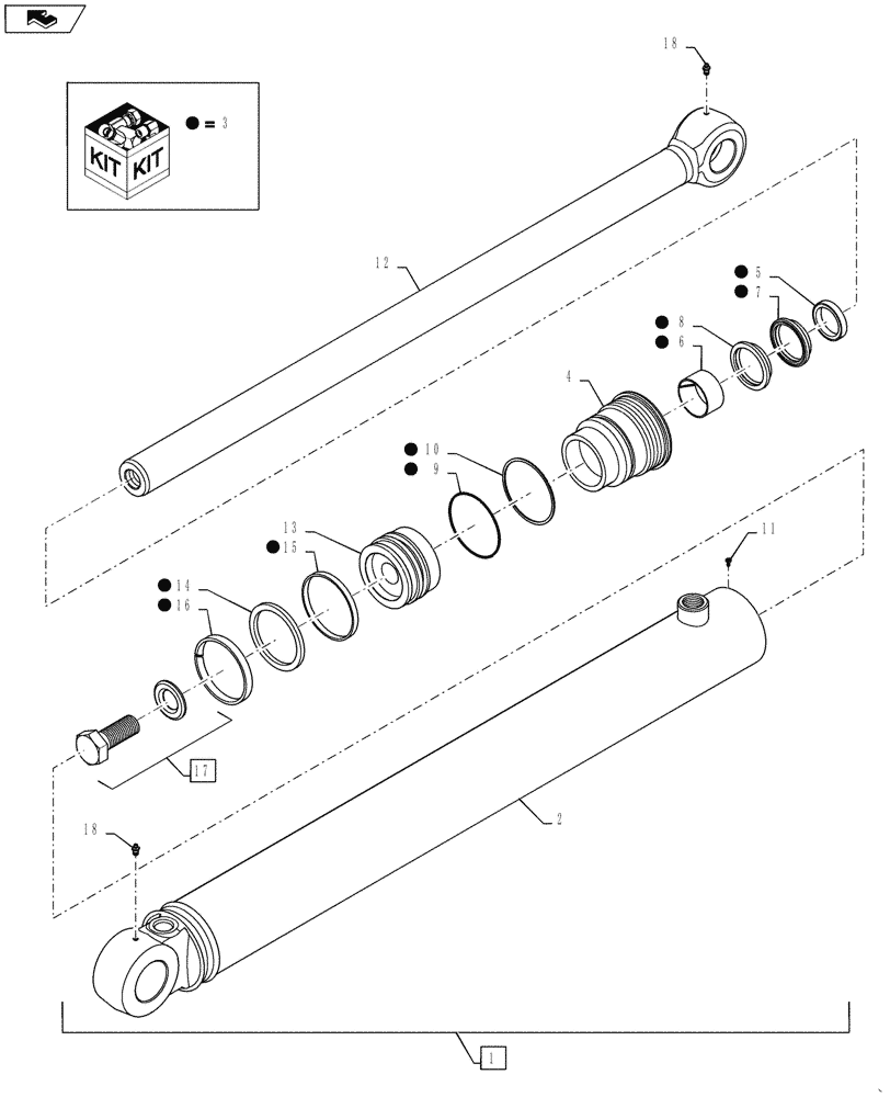 Схема запчастей Case 570NXT - (35.100.BI) - LOADER, CYLINDER LIFT (35) - HYDRAULIC SYSTEMS
