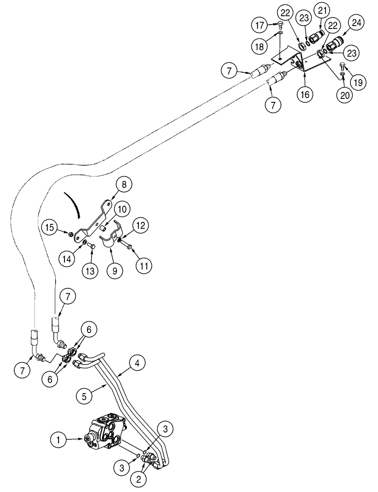 Схема запчастей Case 95XT - (08-03) - HYDRAULICS - AUXILIARY SYSTEM (08) - HYDRAULICS