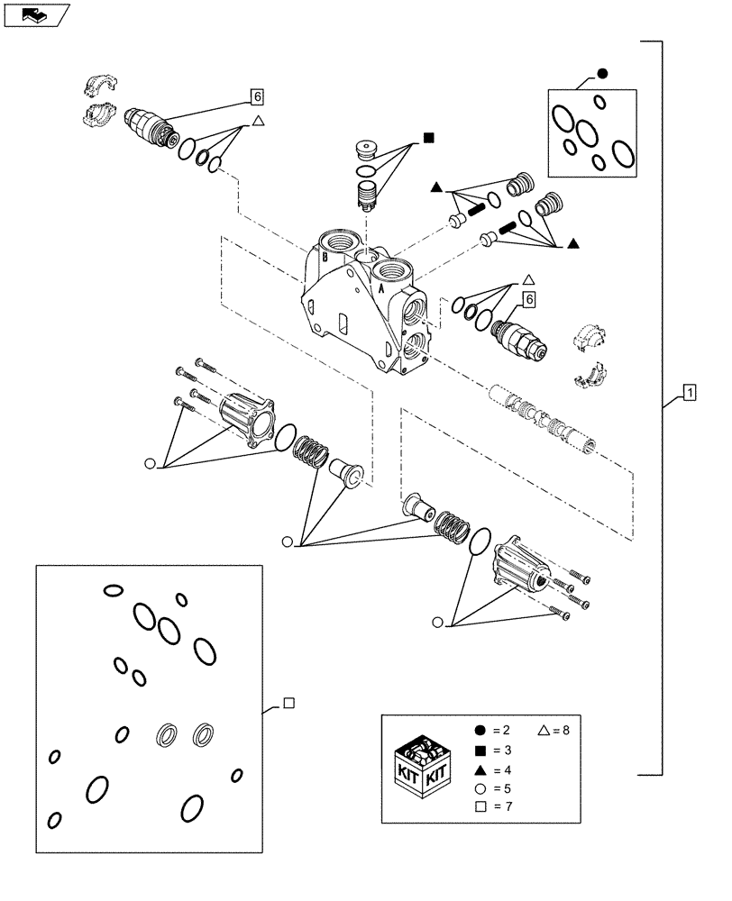 Схема запчастей Case 580SN - (35.726.56[03]) - BACKHOE CONTROL VALVE - SWING SECTION - C9006 (35) - HYDRAULIC SYSTEMS