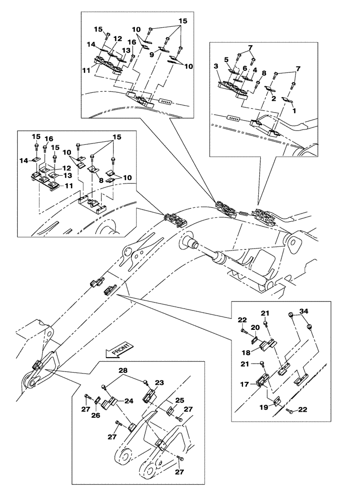Схема запчастей Case CX300C - (09-109-02[01]) - MONOBLOCK BOOM - BRACKET- OPTIONAL - 02 - HBCV (09) - CHASSIS/ATTACHMENTS