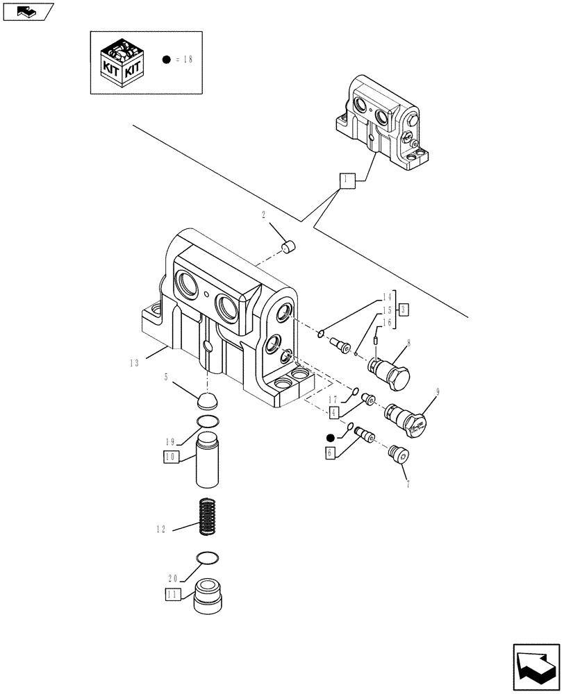 Схема запчастей Case 580SN - (35.726.26[04]) - DAMPING VALVE, LEVER ASSY & KNOB - W/ PILOT CONTROLS (35) - HYDRAULIC SYSTEMS