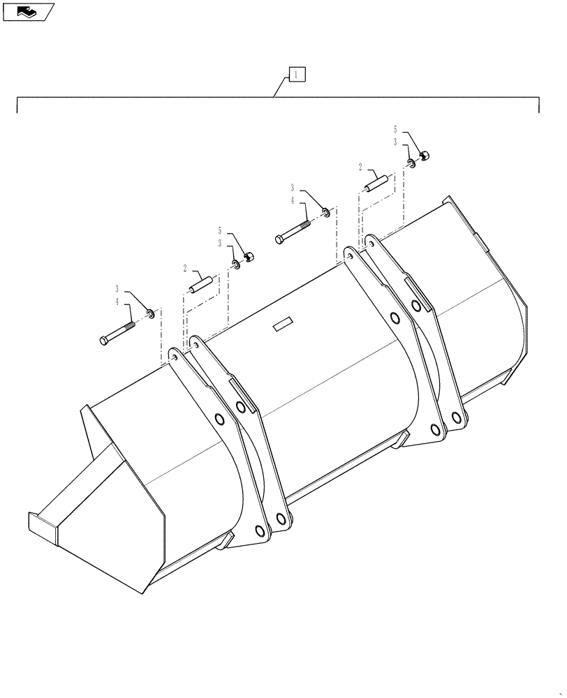 Схема запчастей Case 570NXT - (82.300.AN[02]) - LOADER BUCKET (WELD ON CUTTING EDGE) 82 INCHES 1 YARD (82) - FRONT LOADER & BUCKET