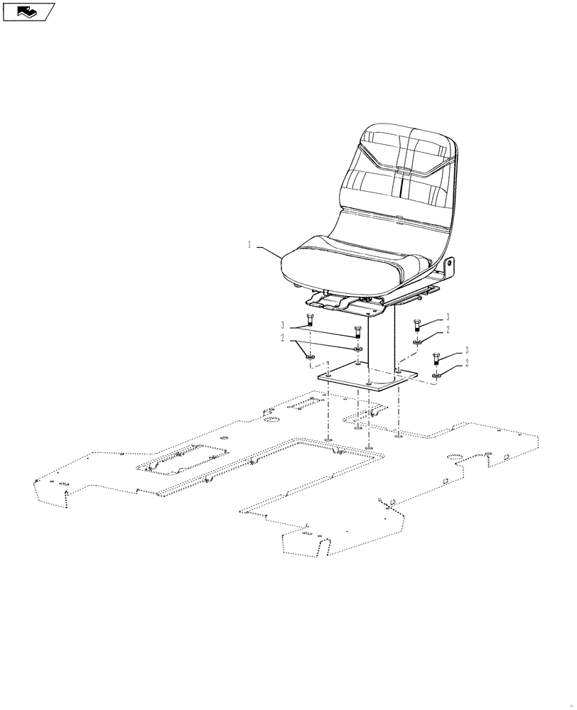 Схема запчастей Case 570NXT - (90.120.BB) - SEAT NON SUSPENSION SEAT (90) - PLATFORM, CAB, BODYWORK AND DECALS
