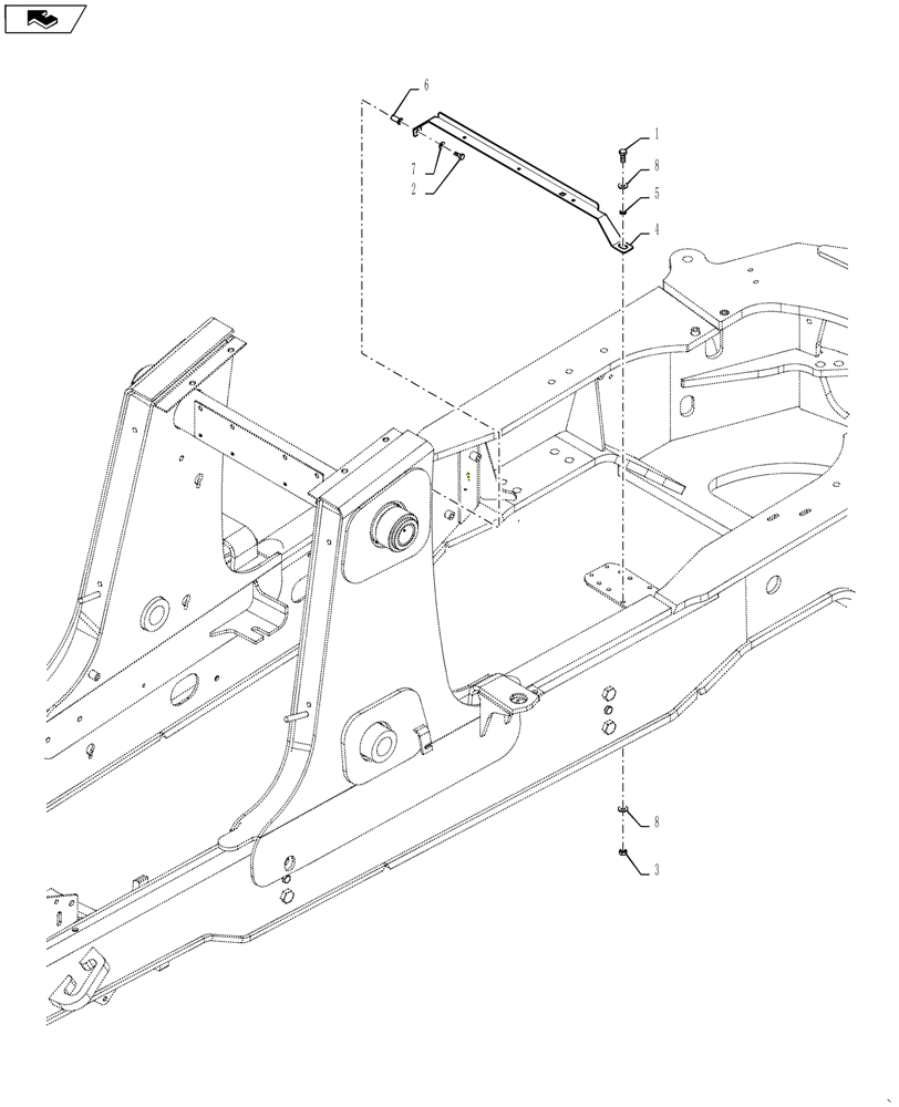 Схема запчастей Case 570NXT - (39.100.AC) - FRAME CROSSMEMBER (39) - FRAMES AND BALLASTING