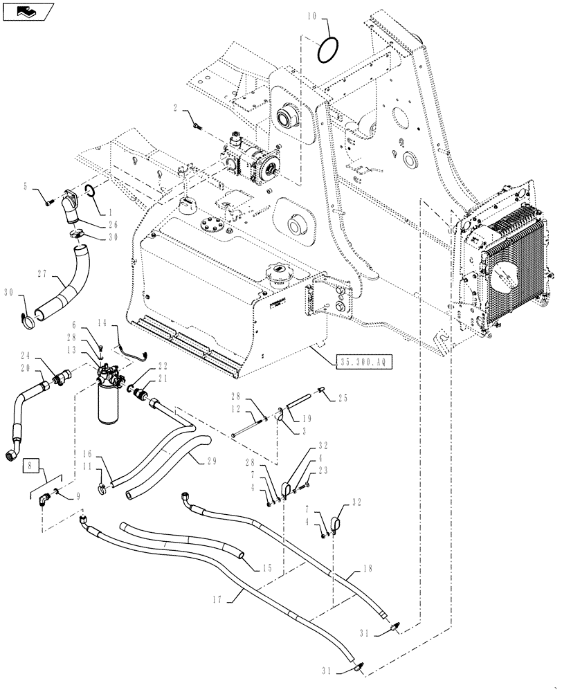 Схема запчастей Case 570NXT - (35.105.AC) - HYDRAULIC SYSTEM LINES AND FITTINGS (35) - HYDRAULIC SYSTEMS