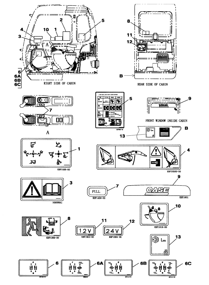 Схема запчастей Case CX460 - (09-64) - DECALS (13) - CHASSIS/ATTACHMENTS