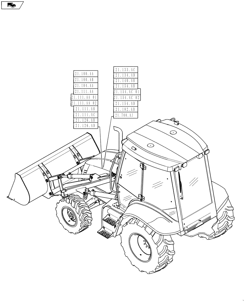 Схема запчастей Case 570NXT - (00.000.21) - PICTORIAL INDEX - TRANSMISSION (00) - GENERAL & PICTORIAL INDEX