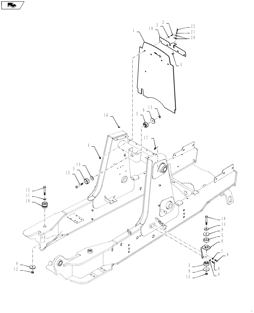Схема запчастей Case 570NXT - (39.100.AB) - FRAME MOUNTING PARTS (39) - FRAMES AND BALLASTING