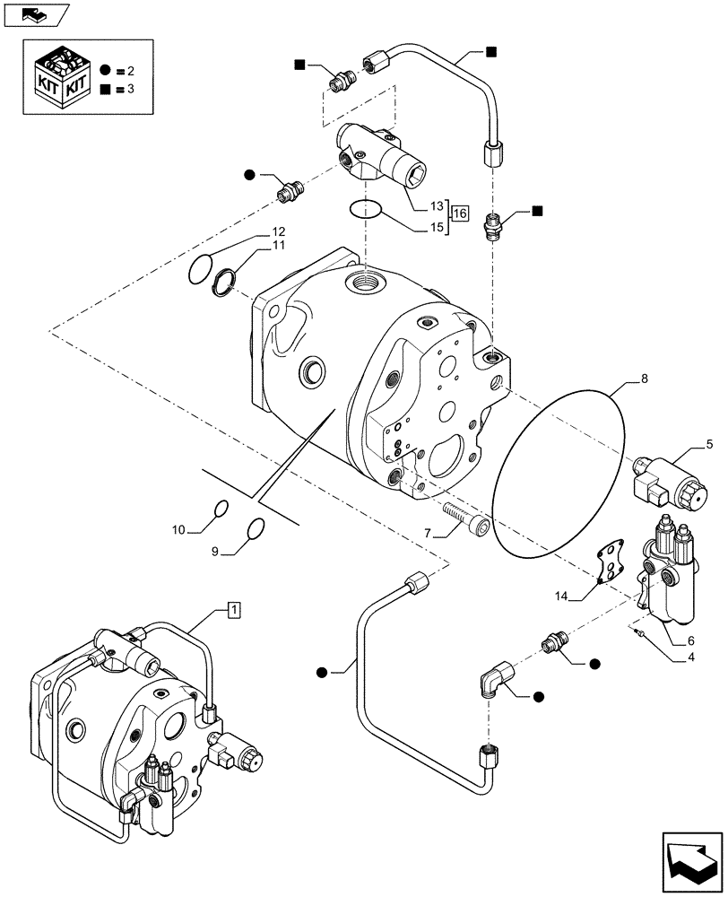 Схема запчастей Case 590SN - (35.106.0204) - HYDRAULIC PUMP (W/ POWER LIFT, W/O DUAL BATTERIES) (35) - HYDRAULIC SYSTEMS