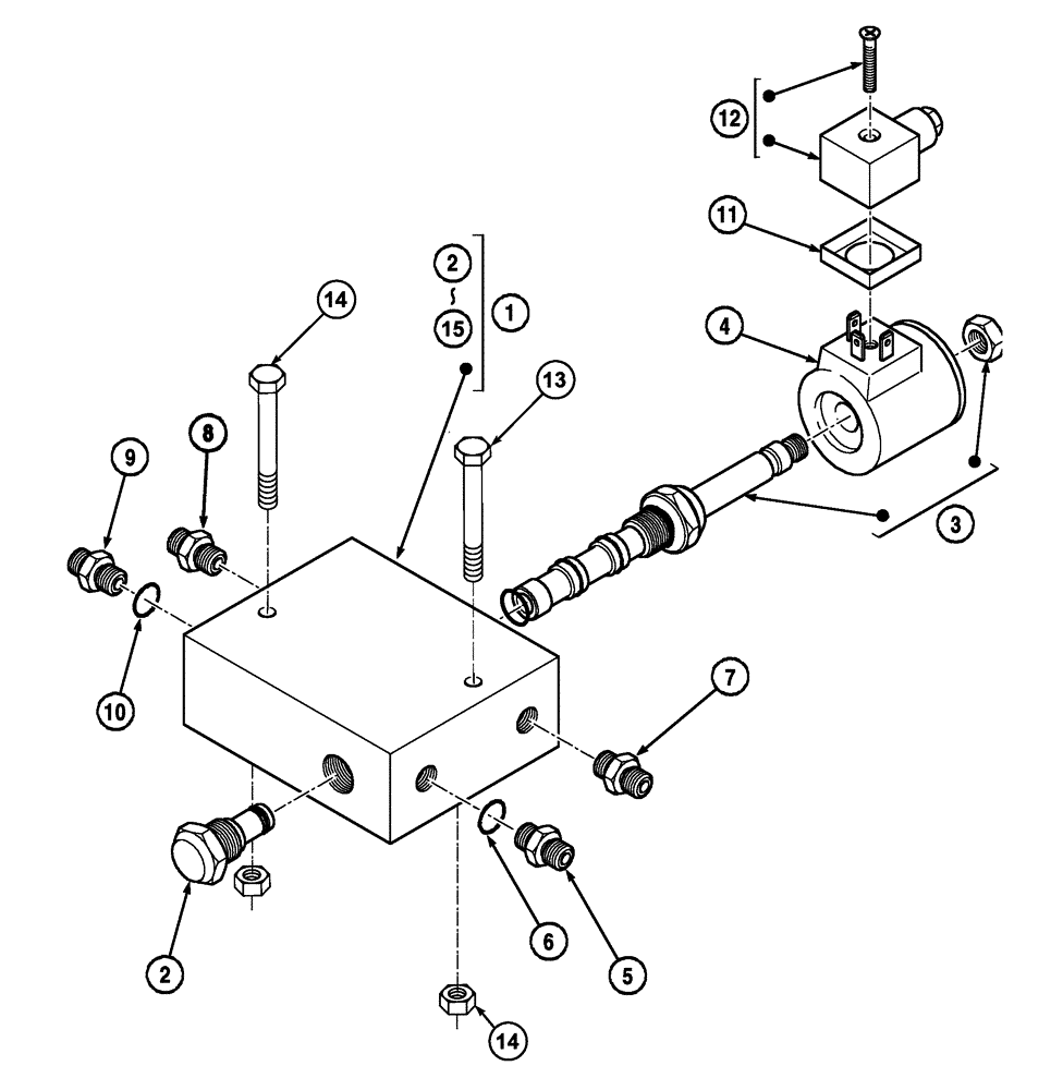 Схема запчастей Case CX75SR - (08-89) - HYDRAULIC CIRCUIT - QUICK COUPLER - MULTI-FIT - VALVE SOLENOIDE 24V (08) - HYDRAULICS