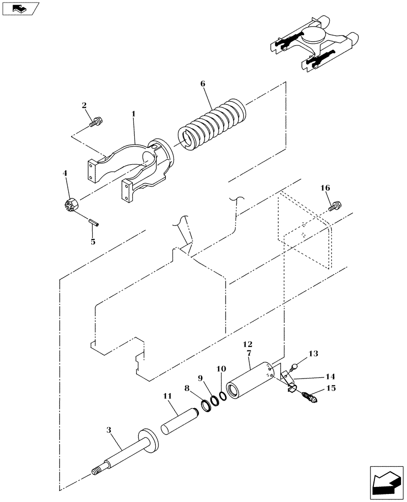 Схема запчастей Case CX160C - (48.110.AA) - RECOIL SPRING (48) - TRACKS & TRACK SUSPENSION