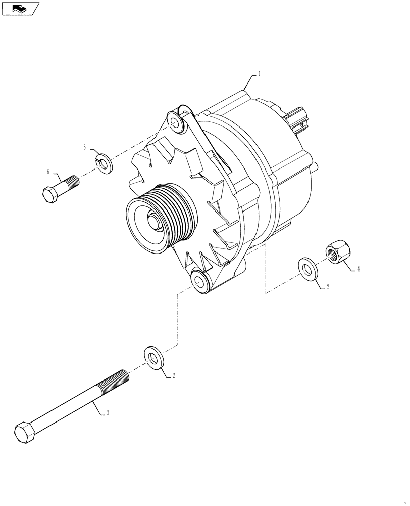 Схема запчастей Case 586H - (55.301.AA) - ALTERNATOR (55) - ELECTRICAL SYSTEMS