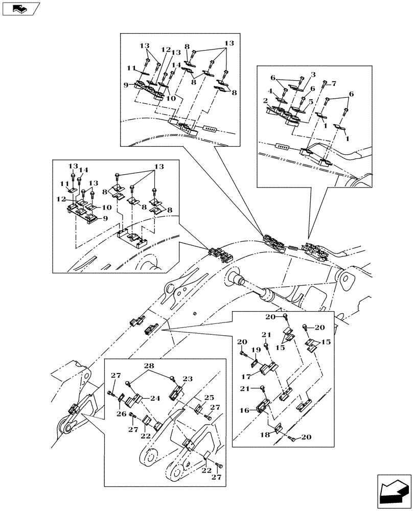 Схема запчастей Case CX160C - (84.114.AD[02]) - CLAMP - BOOM (84) - BOOMS, DIPPERS & BUCKETS