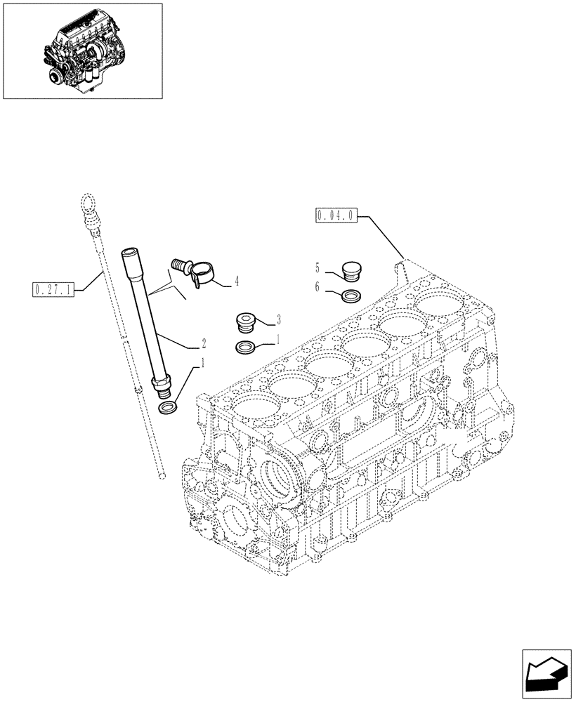 Схема запчастей Case F3AE0684L E906 - (0.27.0[01]) - OIL LEVEL CHECK (504055388 - 504055391) 
