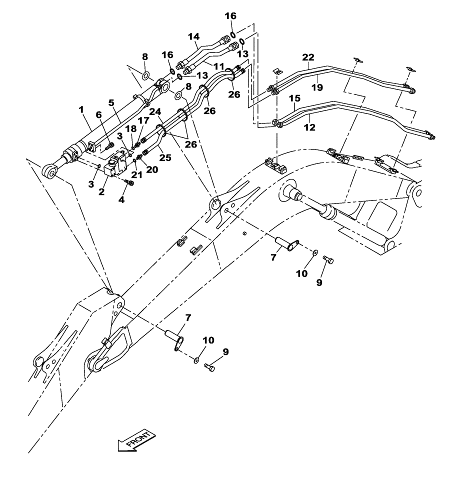 Схема запчастей Case CX160C - (35.737.AE[02]) - DIPPER CYLINDER LINES (35) - HYDRAULIC SYSTEMS