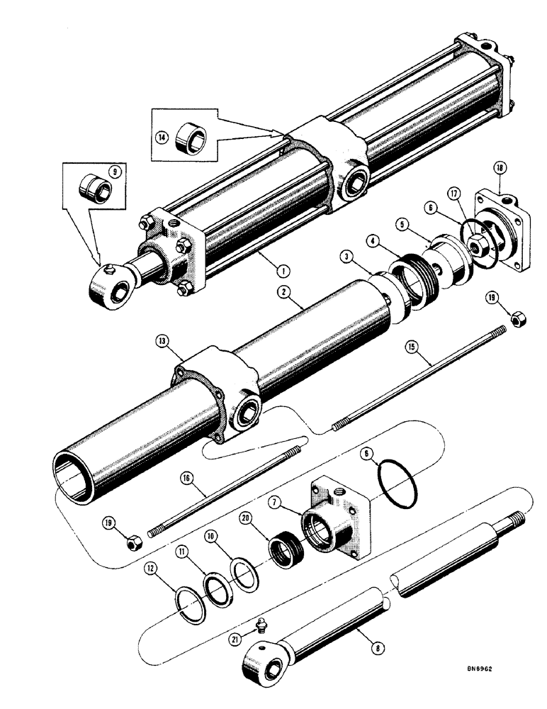 Схема запчастей Case 800 - (236) - R17512 RIPPER HYDRAULIC CYLINDER (07) - HYDRAULIC SYSTEM